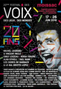 Affiche du Festival des Voix, des Lieux... des Mondes, à Moissac