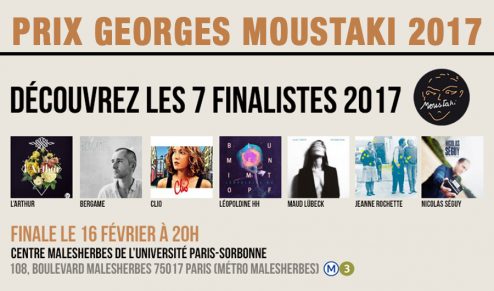 Finale du prix George Moustaki (Paris IV), jeudi 16 février 2017 à 20h